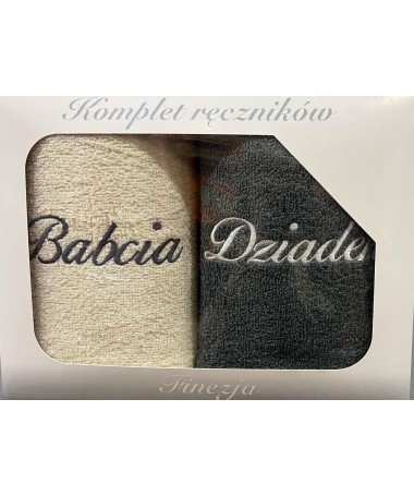 Komplet Ręczników 2szt-50x90cm" BABCIA DZIADEK"- Galeria Pościeli - Zduńska Wola - Sieradz
