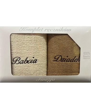 Komplet Ręczników 2szt-70x140cm" BABCIA DZIADEK"- Galeria Pościeli - Zduńska Wola - Sieradz