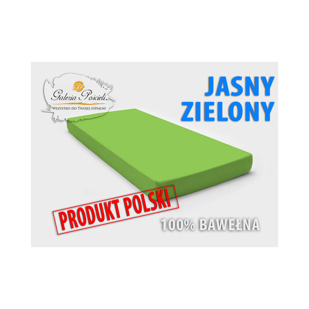 Prześcieradło bawełniane JERSEY 90x200cm JASNY ZIELONY Galeria Pościeli - Zduńska Wola