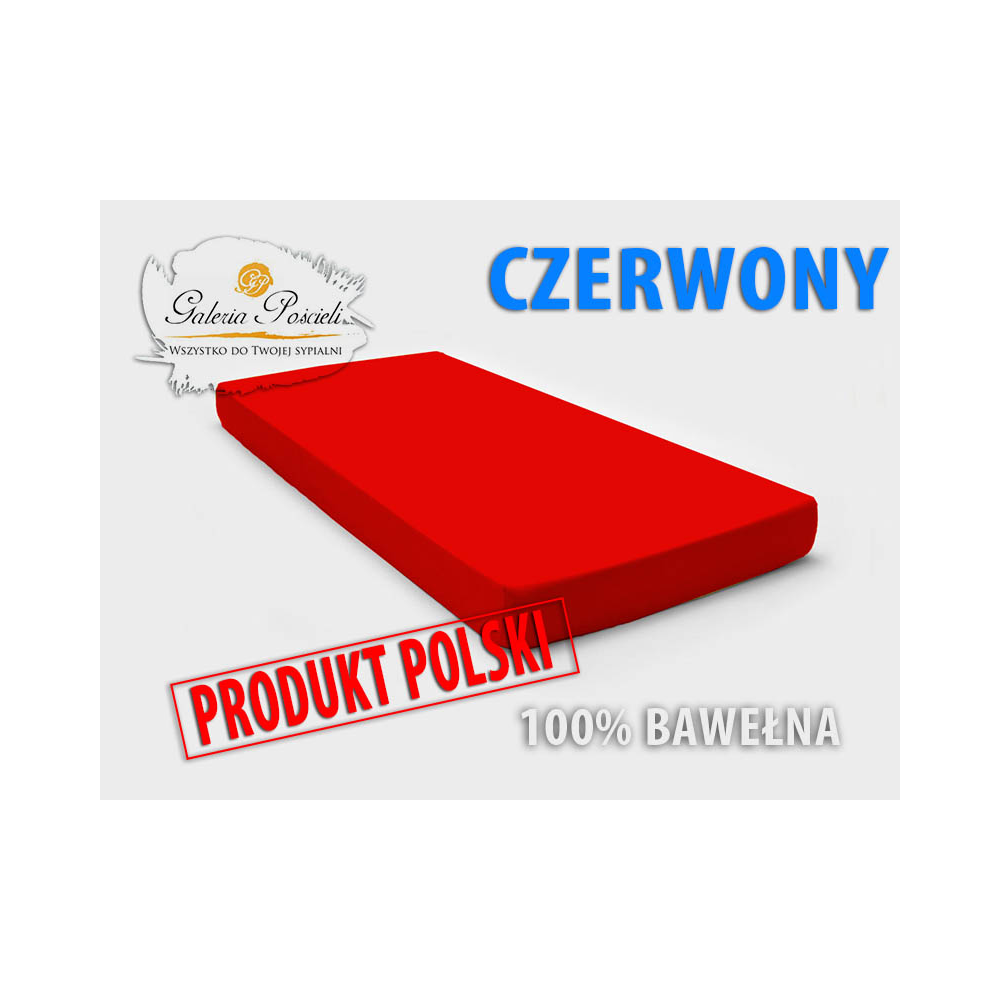 Prześcieradło bawełniane JERSEY 90x200cm CZERWONE - Galeria Pościeli - Zduńska Wola - Sieradz - Kalisz - Wrocław